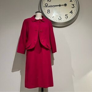 Vintage Pink Women's Dress with Jacket